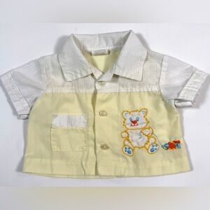 CRADLE TOGS Boys Button Up Shirt Vintage 1980s To Early 1990s Embroidered 6-9M